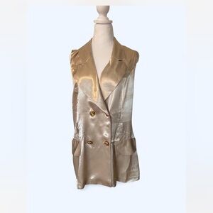 Vintage Shimmery linen Vogue Shimmering Gold Satin Two piece set